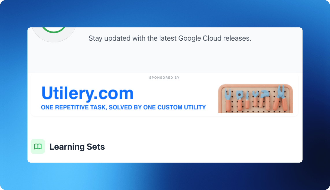 Example of sponsor banner at the learning path landing page