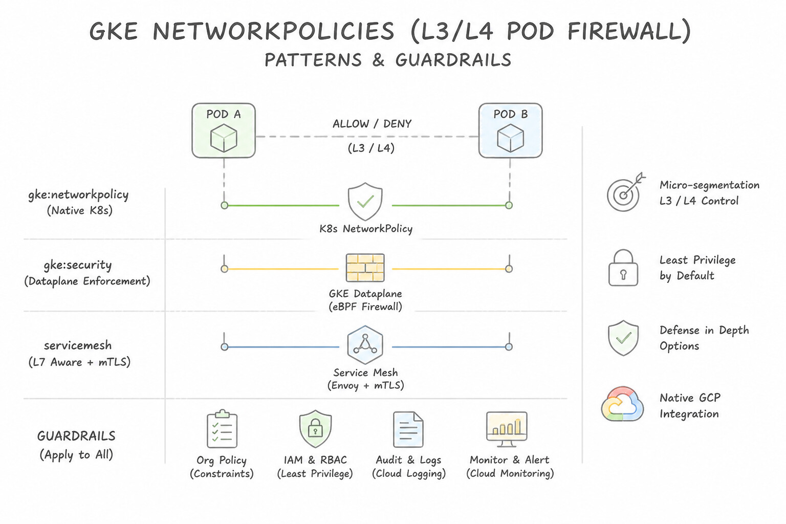 Kubernetes NetworkPolicies (L3/L4 Pod Firewall) Architecture (1.2h)