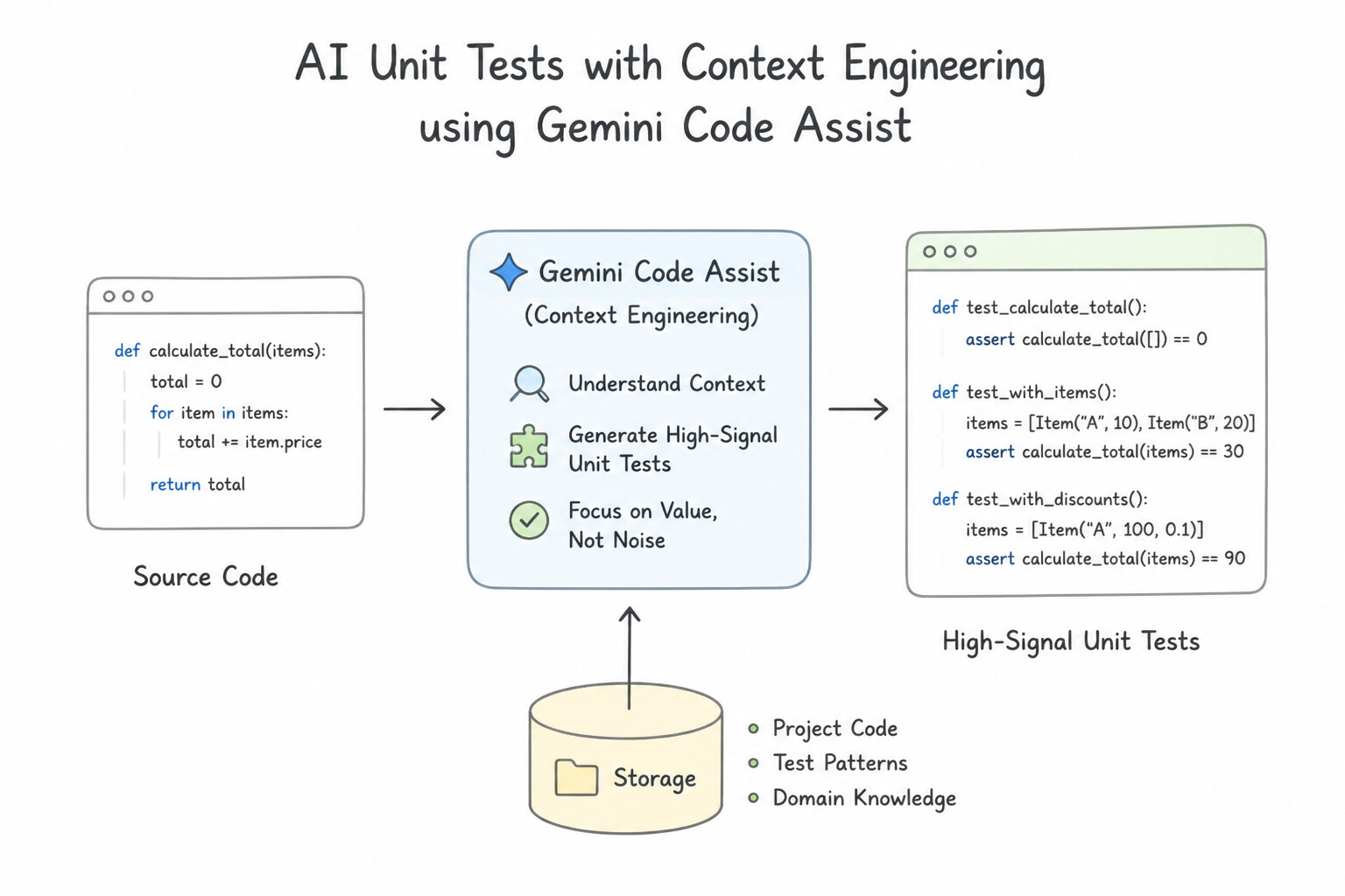 Writing unit tests with the help of Gemini Code Assist — Context Engineering for High-Signal AI Unit Tests