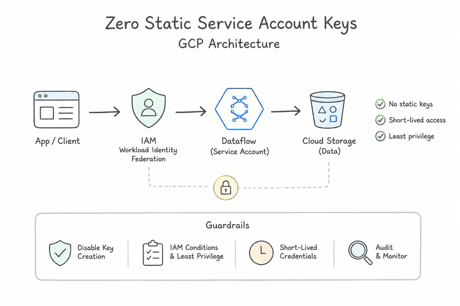 Zero Static Service Account Keys Architecture (1.1a)