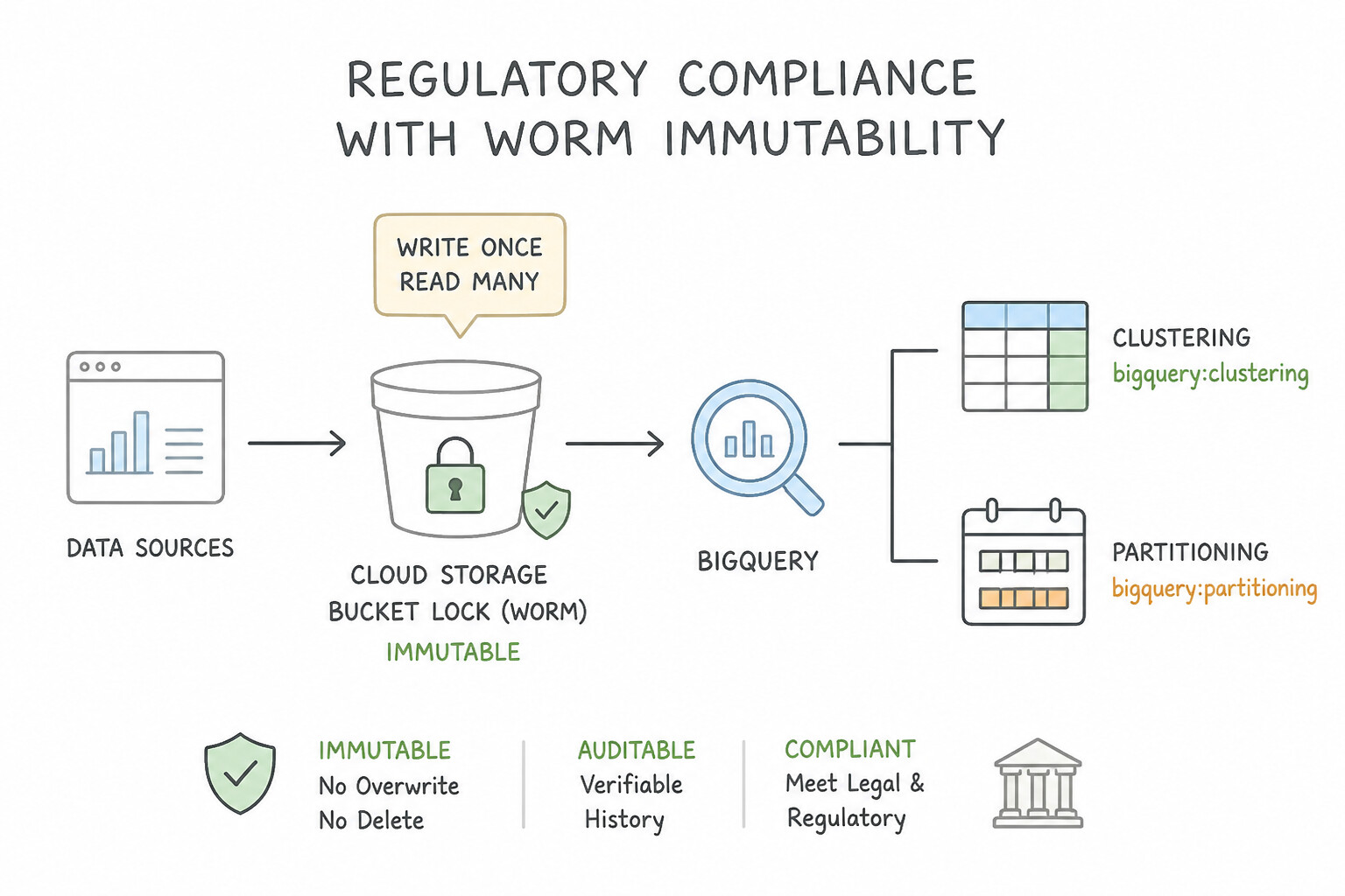 Legal and regulatory compliance — WORM Immutability (Cloud Storage Bucket Lock)