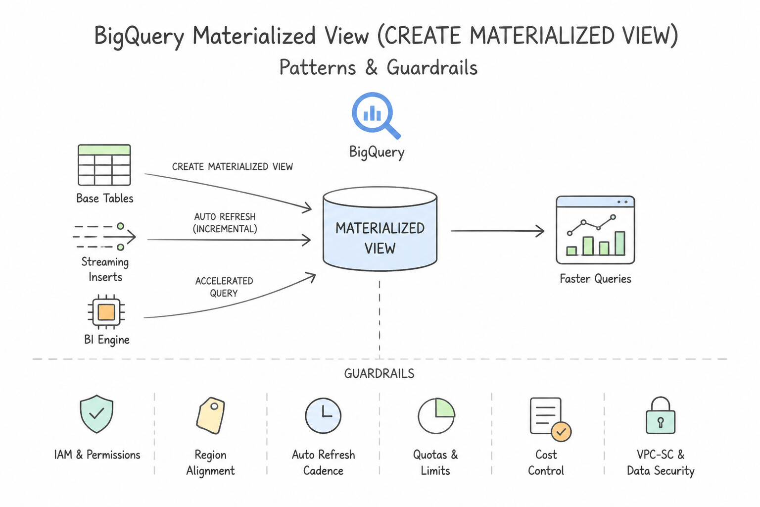 BigQuery Materialized View (CREATE MATERIALIZED VIEW) Architecture (4.1b)