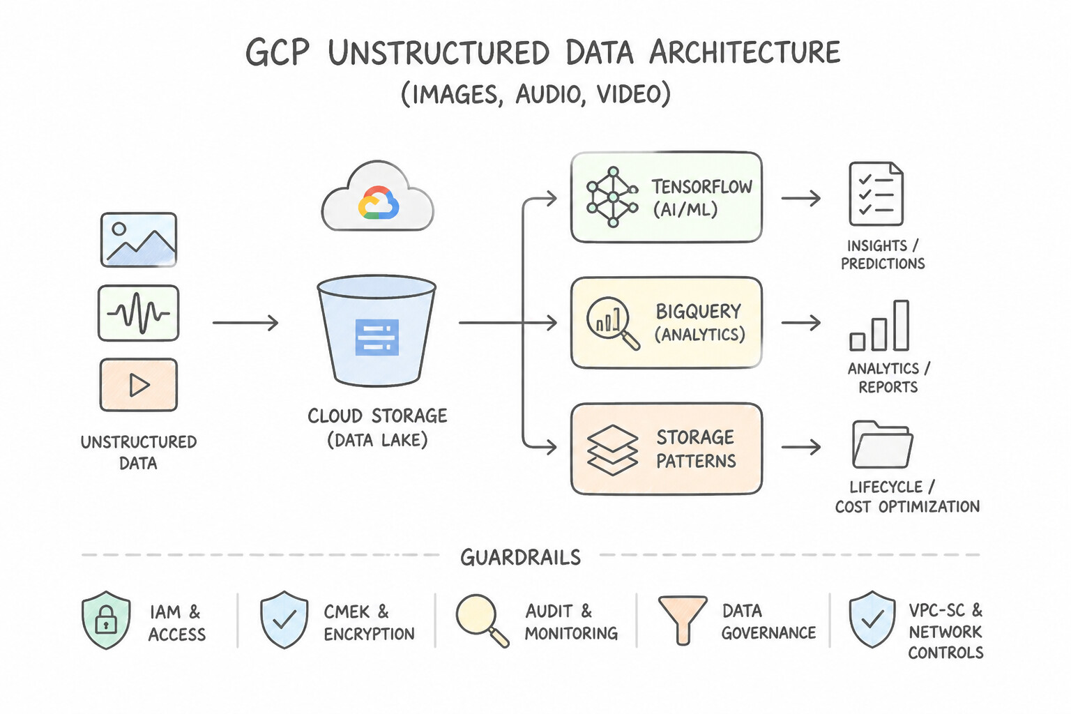 Unstructured Data (Images, Audio, Video) in Cloud Storage Architecture (2.1a)