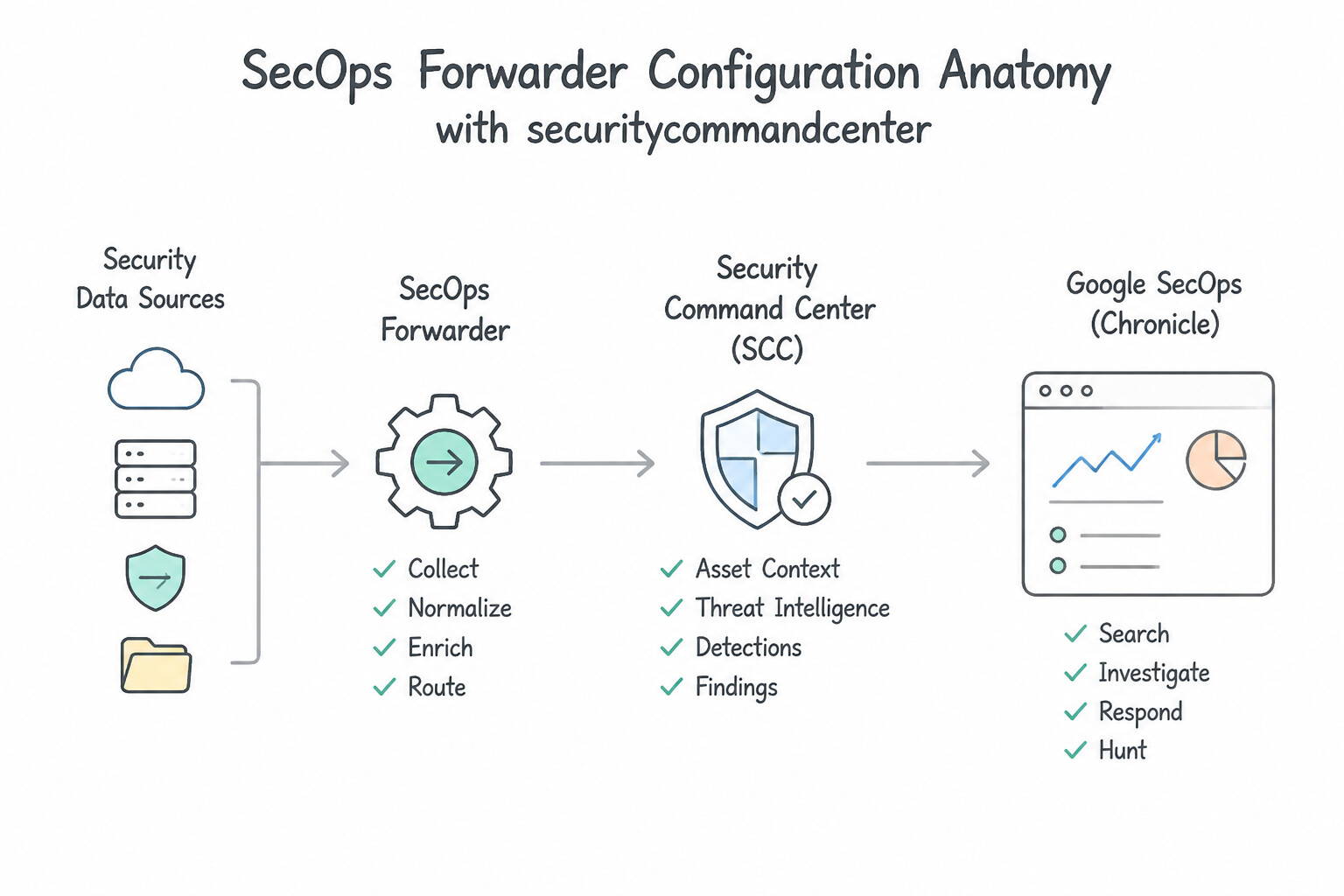 Configuring an ingestion tool or features within security tools (e.g., SCC, Google SecOps) — SecOps Forwarder